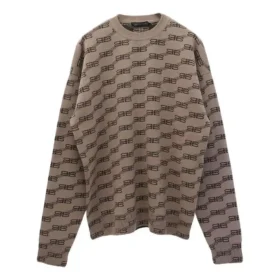 Maglione in maglia a girocollo BB Allover “Beige” 733859T32539378
