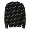 Maglione in maglia con logo script su tutta la superficie “Nero” 646493T41121070