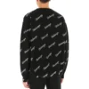 Maglione in maglia con logo script su tutta la superficie “Nero” 646493T41121070