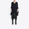 Maglione in maglia con scollo a V effetto consumato “Navy” 696091T16420414