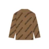 Maglione in maglia di lana a girocollo con logo su tutta la superficie “Marrone chiaro” 657401T32002900