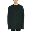 Maglione in maglia di lana con collo rotondo e logo su tutta la superficie “Dark Green” 657400T15673050