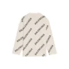 Maglione in maglia di lana con collo rotondo e logo su tutta la superficie “White” 657401T32009054