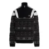 Maglione in maglia jacquard Sporty B Half Zip Track Mix “Black Grey” 675289T16171240