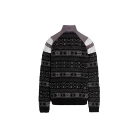 Maglione in maglia jacquard Sporty B Half Zip Track Mix “Black Grey” 675289T16171240