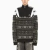 Maglione in maglia jacquard Sporty B Half Zip Track Mix “Black Grey” 675289T16171240