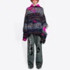 Maglione in misto lana con motivo Fair Isle effetto consumato “Blue” 662518T16028088