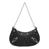 Mini borsa Le Cagole con catena e stampa coccodrillo “Black” 69581423EJY1000