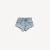 Mini shorts da donna in blu chiaro sbiancato Mini shorts da donna in blu chiaro sbiancato