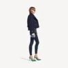 Mini shorts da donna in denim blu navy/nero sovratinto