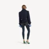 Mini shorts da donna in denim blu navy/nero sovratinto