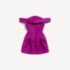 Minivestito da donna con spalle scoperte, colore viola