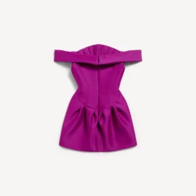 Minivestito da donna con spalle scoperte, colore viola