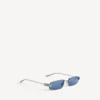 Occhiali da sole da donna Gossip rettangolari in rutenio scuro/blu Occhiali da sole da donna Gossip rettangolari in rutenio scuro/blu