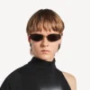 Occhiali da sole da donna Nano D-Frame in argento