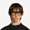 Occhiali da sole da pilota da uomo per uso quotidiano in nero/giallo Occhiali da sole da pilota da uomo per uso quotidiano in nero/giallo