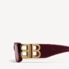 Occhiali da sole rettangolari Dynasty da donna in bordeaux scuro Occhiali da sole rettangolari Dynasty da donna in bordeaux scuro