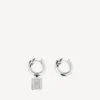 Orecchini da donna Saint-Germain con targhetta in argento lucido Orecchini da donna Saint-Germain con targhetta in argento lucido