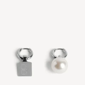 Orecchini Malibu con perla in argento lucido