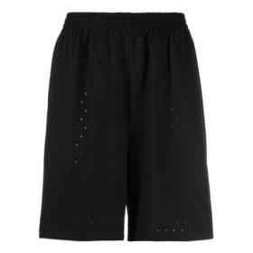 Pantaloncini con elastico in vita traforato “Black” 674591TMVD41000