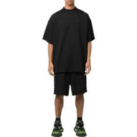 Pantaloncini con elastico in vita traforato “Black” 674591TMVD41000