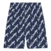 Pantaloncini con scarabocchi su tutta la superficie “Indigo” 672410TLLJ48502
