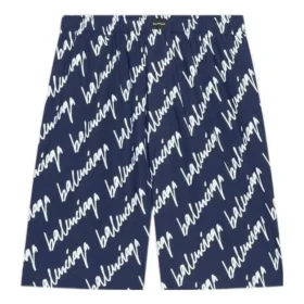 Pantaloncini con scarabocchi su tutta la superficie “Indigo” 672410TLLJ48502