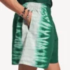 Pantaloncini da uomo con stampa tie-dye estrema e vestibilità comoda, verde/bianco Pantaloncini da uomo con stampa tie-dye estrema e vestibilità comoda, verde/bianco