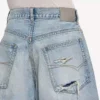 Pantaloncini da uomo in Denim “stay press” in blu chiaro sbiancato