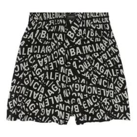 Pantaloncini pigiama con strisce con logo “Black” 719975TML211269