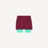 Pantaloncini techwear da uomo in bordeaux/acquamarina