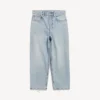 Pantaloni capri Jackie da donna in denim bleached azzurro chiaro Pantaloni capri Jackie da donna in denim bleached azzurro chiaro
