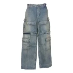 Pantaloni Cargo in Denim 2Way con cerniera 24SS “Blue” 773759TPW534868