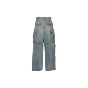 Pantaloni Cargo in Denim 2Way con cerniera 24SS “Blue” 773759TPW534868