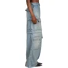 Pantaloni Cargo in Denim 2Way con cerniera 24SS “Blue” 773759TPW534868