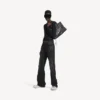Pantaloni da città a gamba dritta da donna in nero
