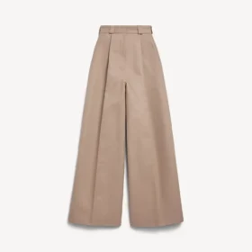 Pantaloni da donna a vita alta in color duna