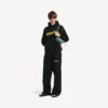 Pantaloni da ginnastica larghi da uomo con stampa spray “messy” in nero Pantaloni da ginnastica larghi da uomo con stampa spray “messy” in nero