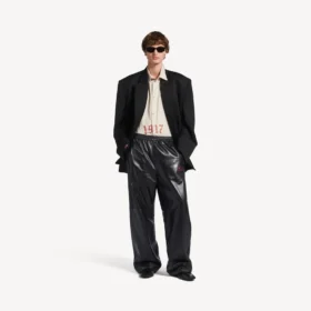 Pantaloni da tuta da uomo in nero/bordeaux