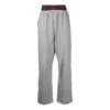 Pantaloni della tuta con doppia cintura Trompe L’oeil “Rosso Grigio” 662627TKM366100