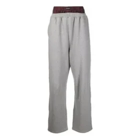 Pantaloni della tuta con doppia cintura Trompe L’oeil “Rosso Grigio” 662627TKM366100