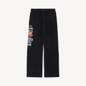 Pantaloni della tuta da uomo “Bumper Stickers” dal taglio ampio, colore nero