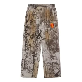 Pantaloni della tuta larghi Skater Graffiti “Heather Grey” 740028TOVA81300