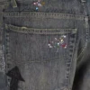 Pantaloni in denim a gamba dritta con stampa doodle “Blue” 746986TOW664036