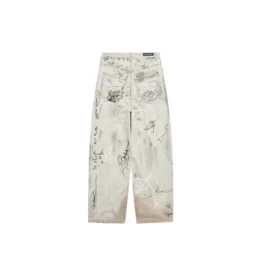 Pantaloni larghi con graffiti “Grigio” 745223TBP475411