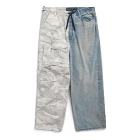 Pantaloni larghi ibridi mimetici in scala di grigi “Light Blue” 786645TQW556379