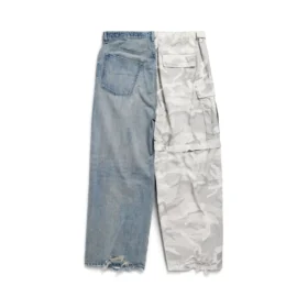 Pantaloni larghi ibridi mimetici in scala di grigi “Light Blue” 786645TQW556379