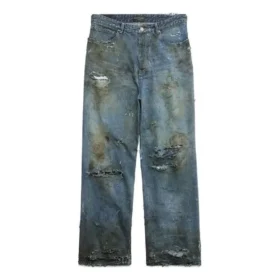 Pantaloni larghi super strappati “Light Blue” 745248TNW014012