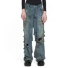 Pantaloni larghi super strappati “Light Blue” 745248TNW014012