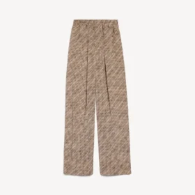 Pantaloni pigiama da donna con monogramma in beige/nero